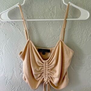 Blue blush cream crop top